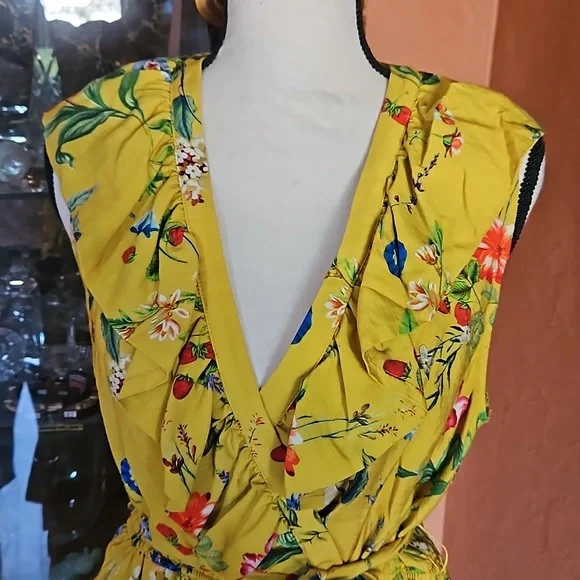 Maeve By Anthropologie Faux Wrap Floral Ruffled Dress - Picture 2 of 8